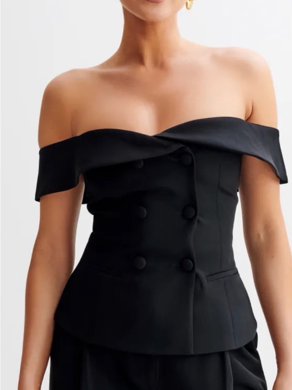 Meshki Krista Strapless Suiting Top - Black NEW WITH TAGS